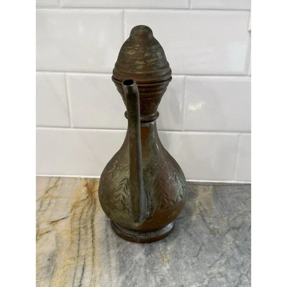 Antique Middle East Turkish Ottoman Or Middle Eastern Copper Jug Pitcher RARE - Picture 5 of 12